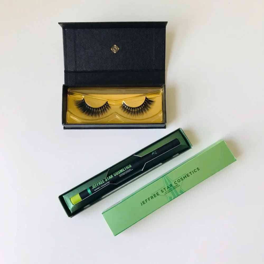 Jeffree Star Money Counter Eyeliner And Lash Star Visionary Eyelashes, NIB